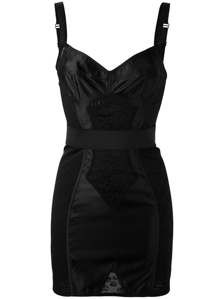 Dolce & Gabbana - Corset Band Dress - Women - Cotton/nylon/spandex/elastane - 40, Black, Cotton/nylon/spandex/elastane