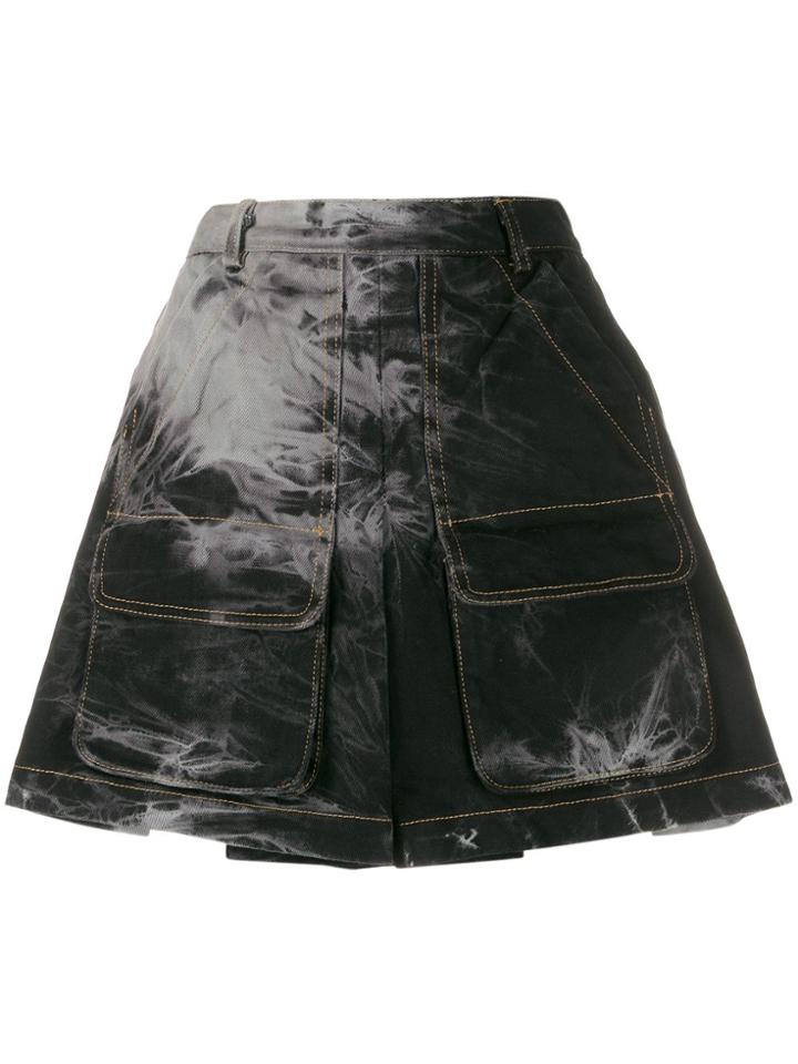 Matthew Adams Dolan Tie-dye Print Mini Skirt - Black