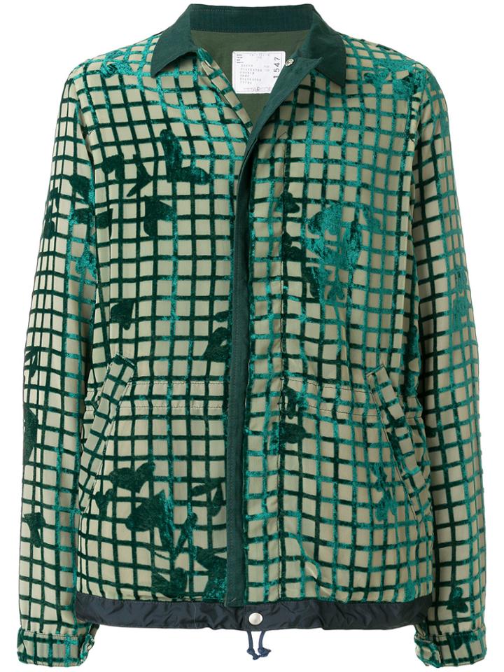 Sacai Grid Print Jacket - Green