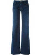 Hudson Flared Trousers, Women's, Size: 24, Blue, Cotton/spandex/elastane