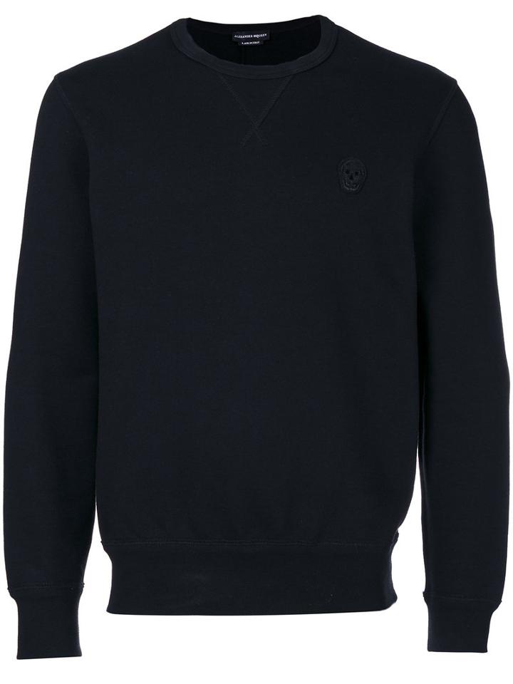 Alexander Mcqueen - Embroidered Skull Patch Sweatshirt - Men - Cotton - S, Black, Cotton