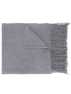 Isabel Marant Cashmere Frayed Scarf - Grey