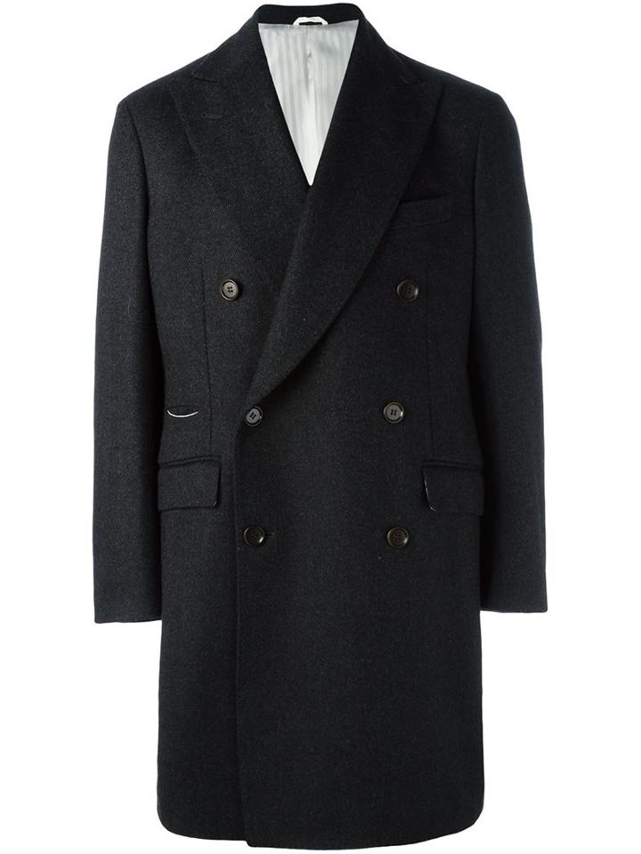 Al Duca D'aosta 1902 Buttoned Double Breasted Coat, Men's, Size: 52, Grey, Polyamide/acetate/viscose/virgin Wool