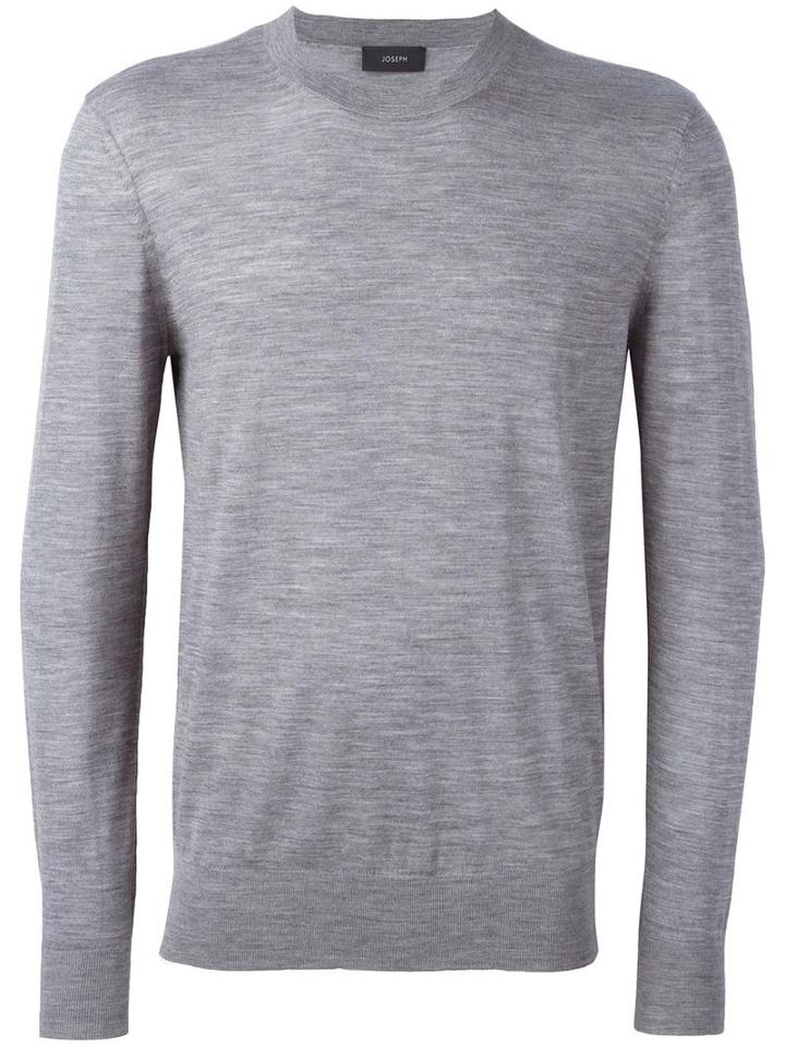 Joseph Fine Knit Jumper, Men's, Size: Large, Grey, Merino
