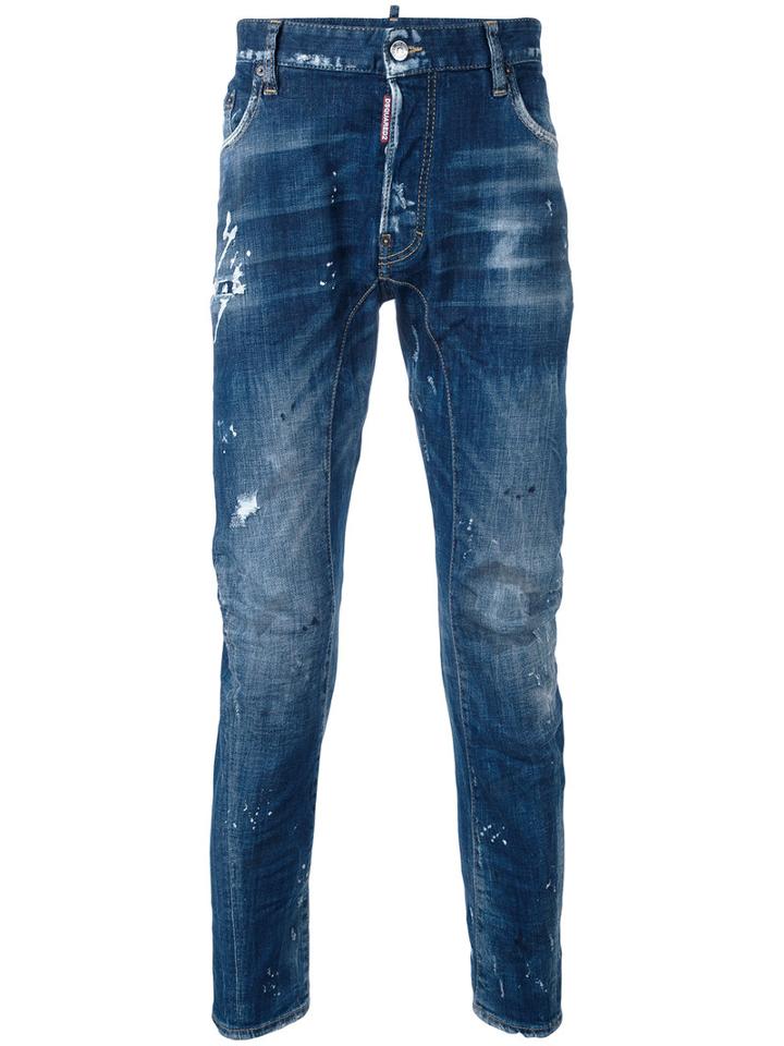 Distressed Skinny Jeans - Men - Cotton/spandex/elastane - 48, Blue, Cotton/spandex/elastane, Dsquared2