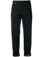 Saint Laurent Lace Hem Jeans - Black