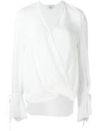 3.1 Phillip Lim Crepe Wrap Blouse, Women's, Size: 6, White, Silk