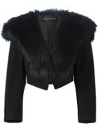 Comme Des Garçons Vintage Faux Fur Collar Jacket, Women's, Size: Small, Black