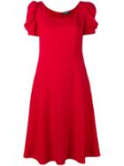 Salvatore Ferragamo - Flared Knee-length Dress - Women - Silk - 40, Women's, Red, Silk
