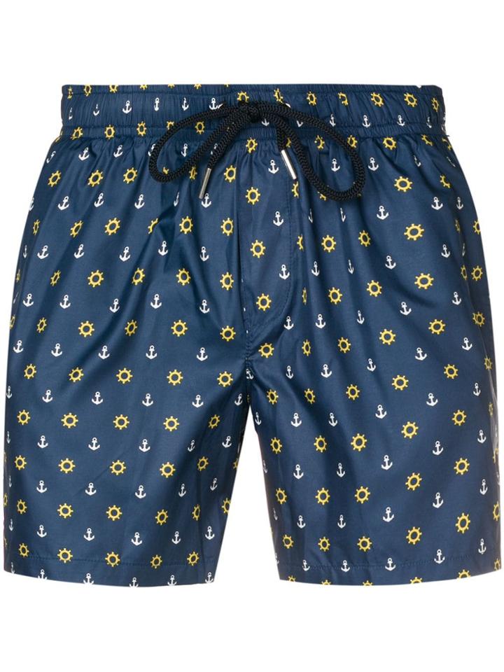 Fefè Drawstring Print Swim Shorts - Blue