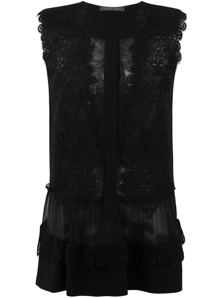 Alberta Ferretti Buttoned Lace Blouse