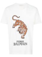 Pierre Balmain Embroidered Tiger T-shirt - White