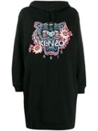 Kenzo Logo-embroidered Hoodie - Black