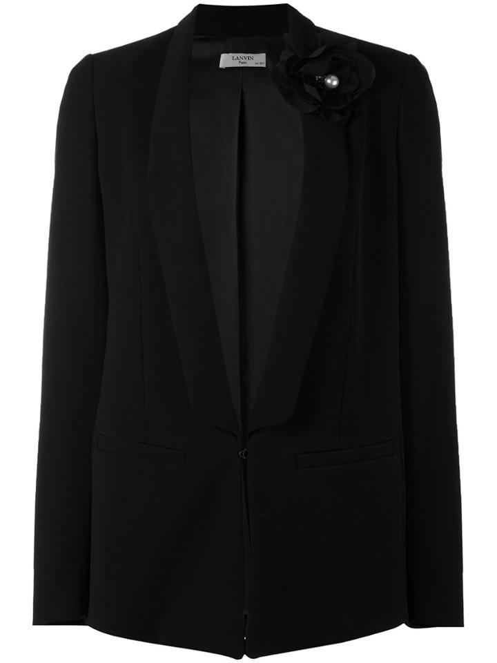 Lanvin Floral Brooch Jacket - Black