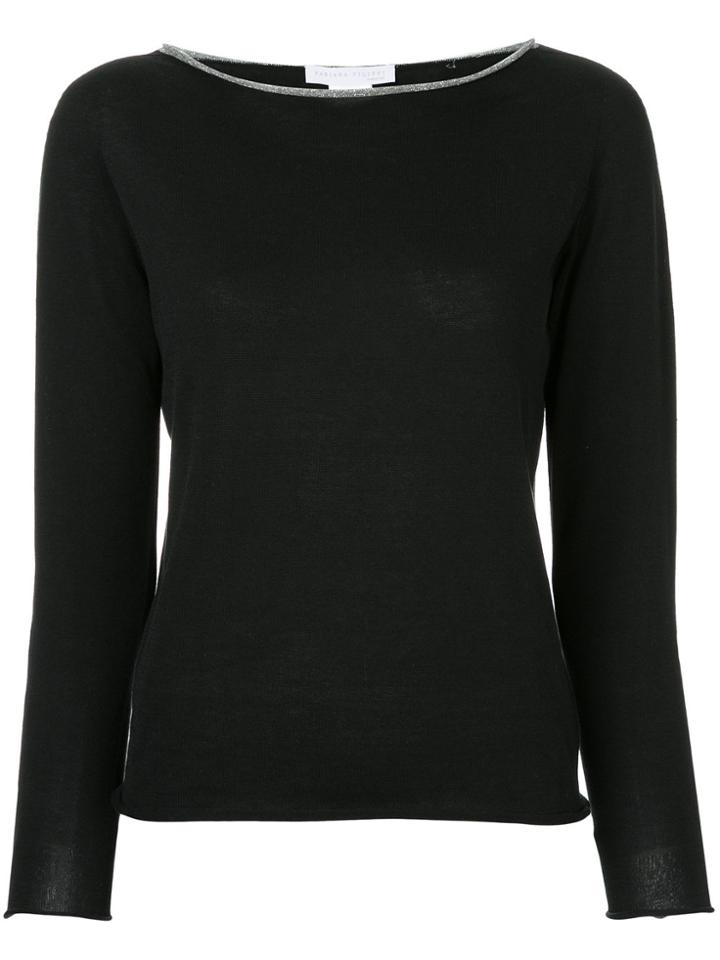 Fabiana Filippi Slash Neck Sweater - Black