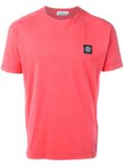 Stone Island Logo Patch T-shirt, Men's, Size: Large, Pink/purple, Cotton