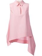 Marni Sleeveless Asymmetric Top, Women's, Size: 40, Pink/purple, Cotton