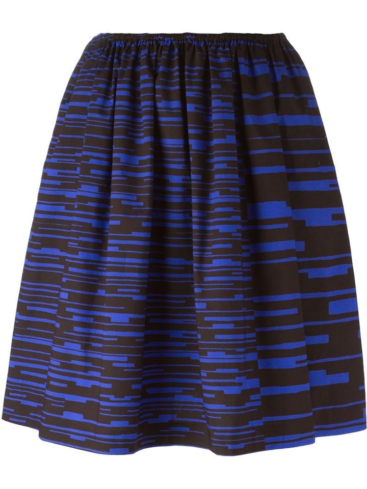 Jil Sander Navy Pixel Print A-line Skirt