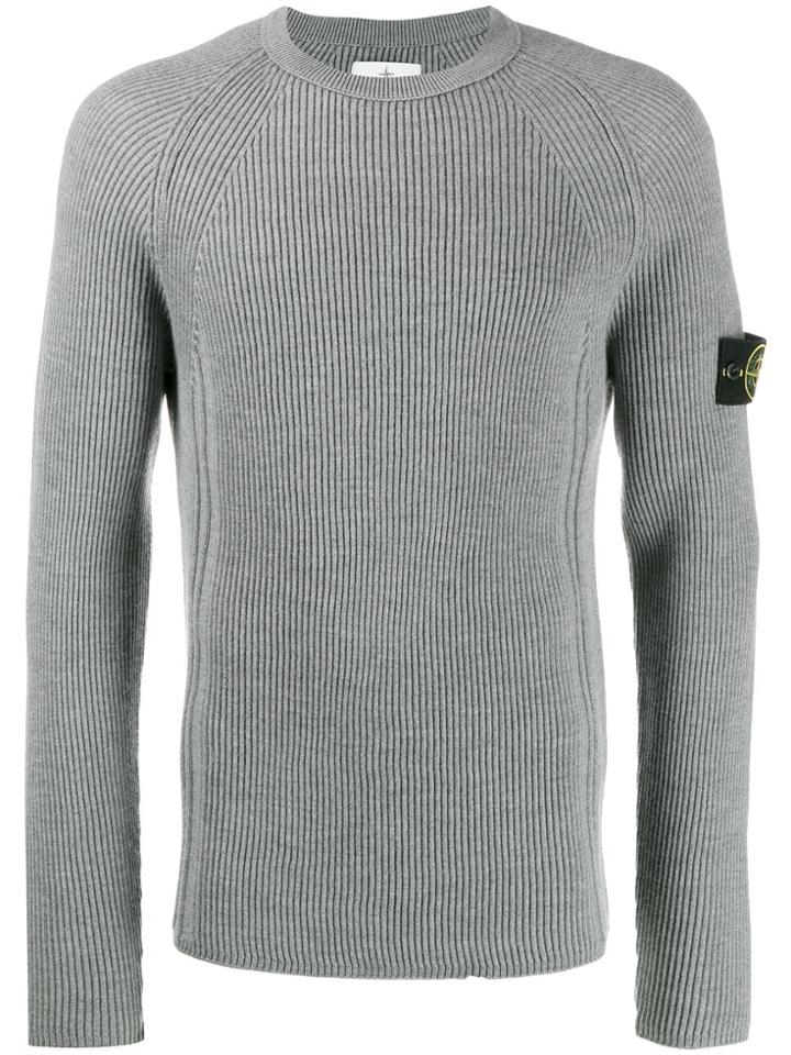 Stone Island Ribbed Jumper - Grey