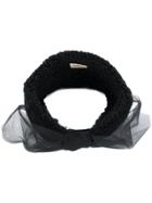 Ca4la Mesh Bow Embroidered Headband - Black