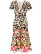 Temperley London Printed Plunge Neck Dress - Multicolour