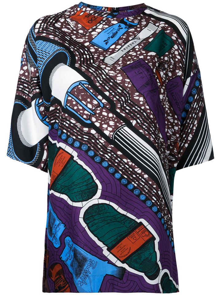 Theatre Products - Printed T-shirt - Women - Lyocell/sequin - One Size, Purple, Lyocell/sequin