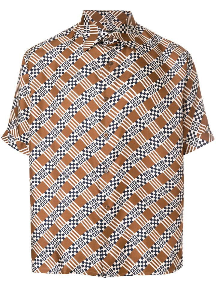 Fendi Damier Print Shirt - Brown
