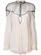 Just Cavalli Sheer Panel Blouse - Neutrals