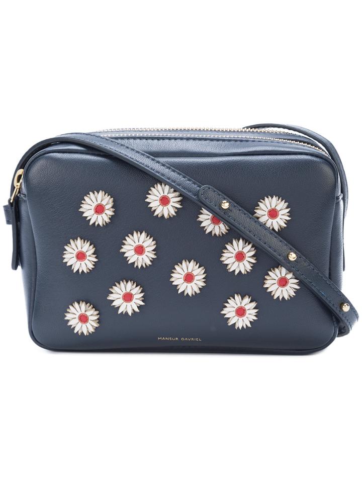 Mansur Gavriel Floral Embellished Crossbody Bag - Blue