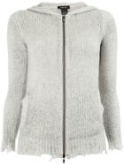 Avant Toi Distressed Knitted Jacket - Grey