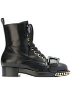 Nº21 Chain Trimmed Boots - Black