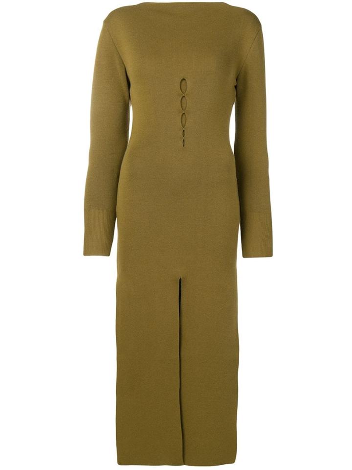 Jacquemus Side Slit Fitted Dress - Green