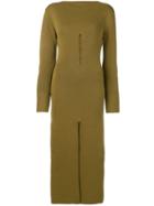 Jacquemus Side Slit Fitted Dress - Green