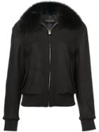 Alexandre Vauthier Faux-fur Collar Bomber Jacket - Black