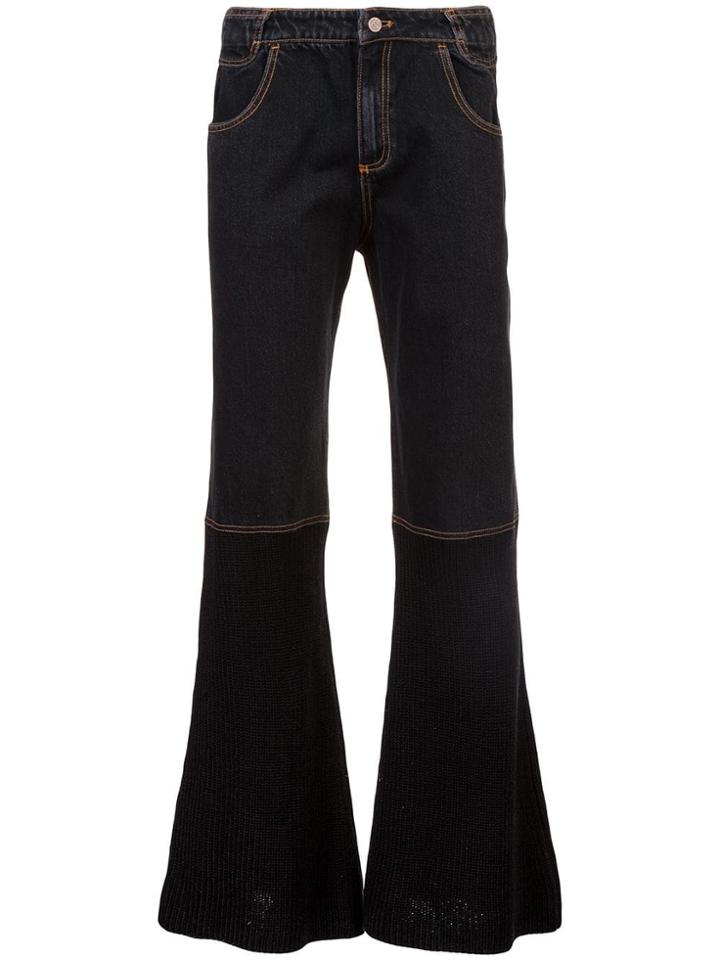 Telfar Boot Cut Wide Leg Jeans - Black
