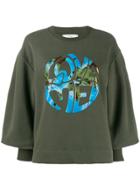 Alberta Ferretti Love Me! Graphic Sweatshirt - Green