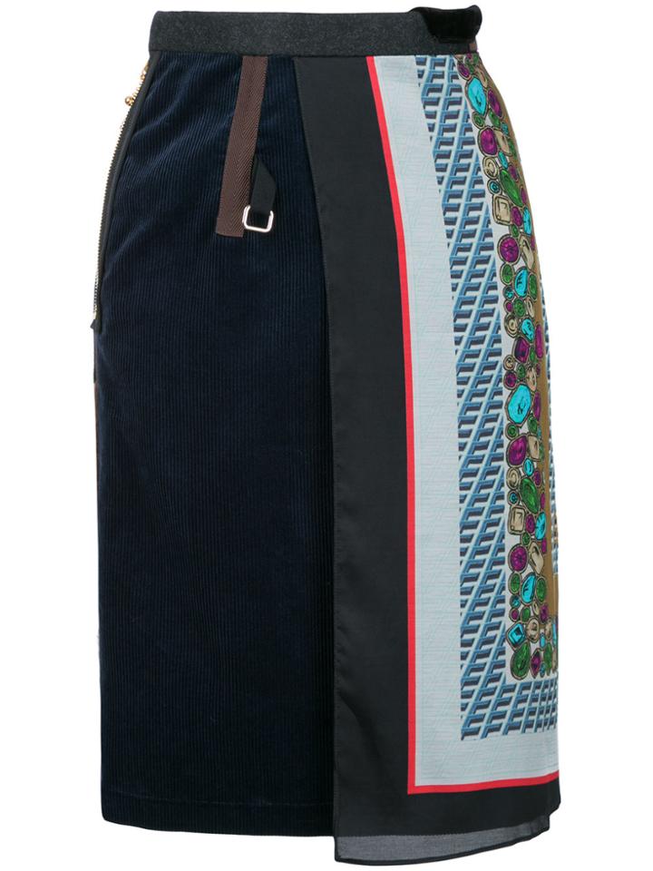 Kolor Scarf Detail Skirt - Black