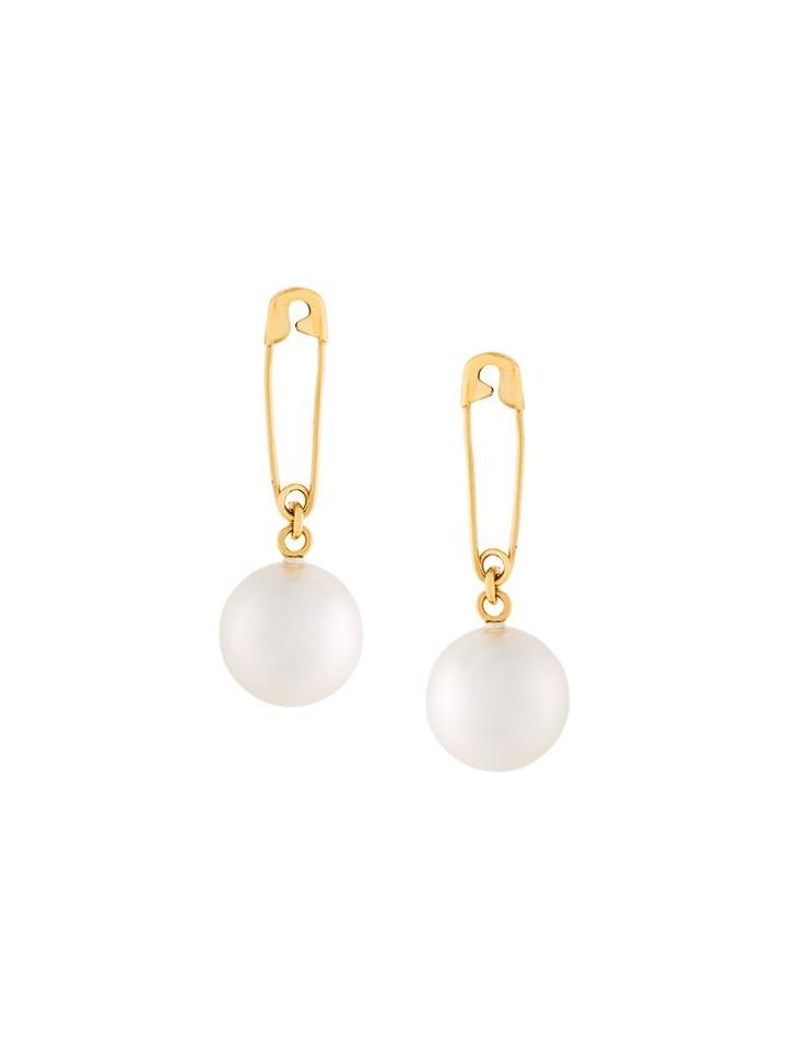 Wouters & Hendrix Safety Pin Pearl Earrings, Women's