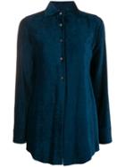 Romeo Gigli Pre-owned 1990's Ribbed Slim Shirt - Blue
