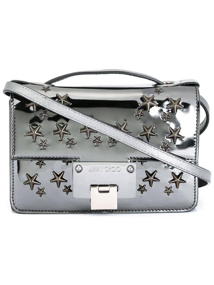 Rebel Crossbody Bag, Women's, Grey, Leather/metal (other), Jimmy Choo