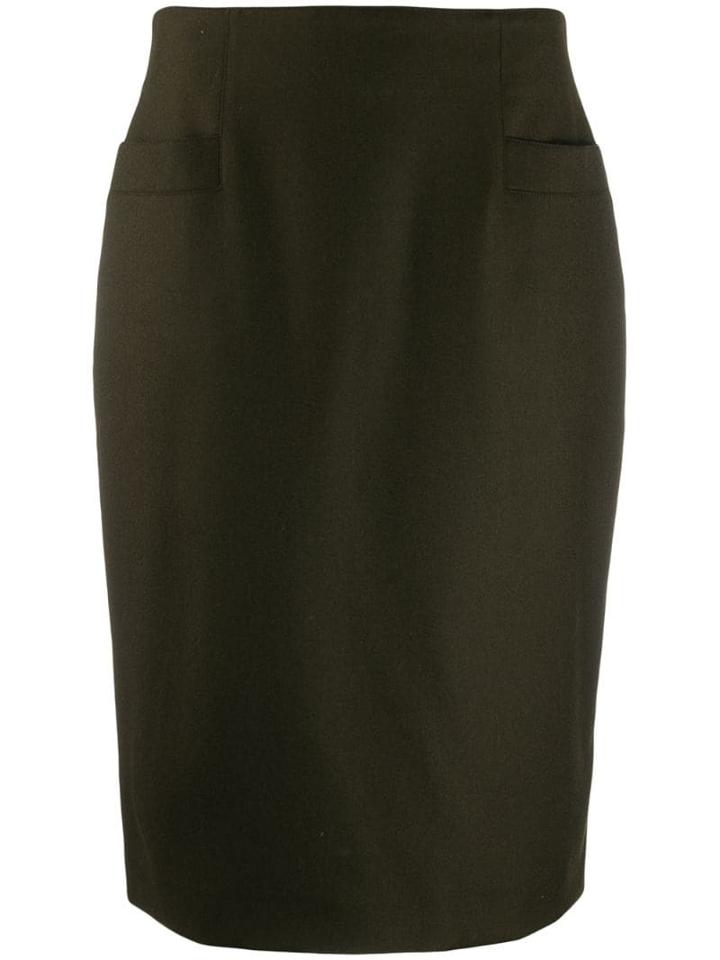 Ballantyne Vintage 1990's Pencil Skirt - Green