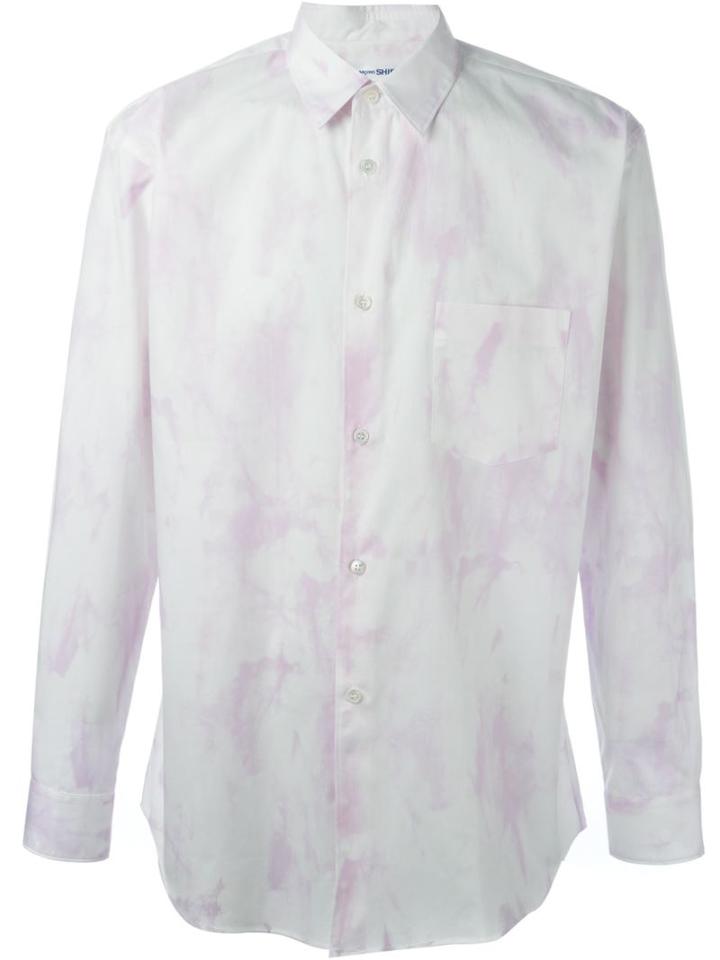 Comme Des Garçons Shirt Tie Dye Print Shirt, Men's, Size: M, Pink/purple, Cotton