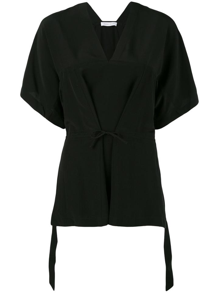 Christian Wijnants Crepe Tie Front Top - Black