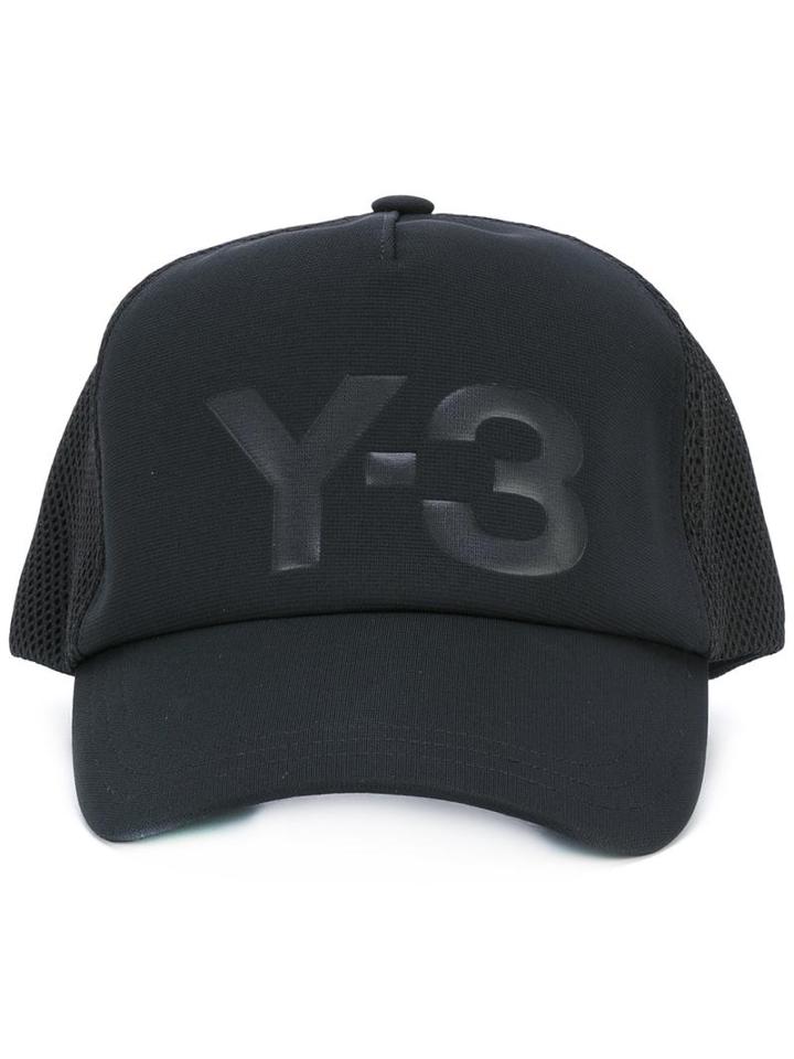 Y-3 Logo Print Cap, Men's, Black, Polyester/spandex/elastane