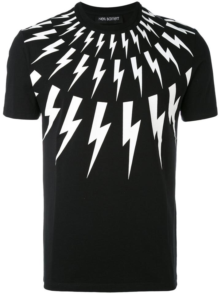 Neil Barrett - Lightning Bolt T-shirt - Men - Cotton - S, Black, Cotton