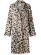 Laneus Leopard Printed Coat - Nude & Neutrals