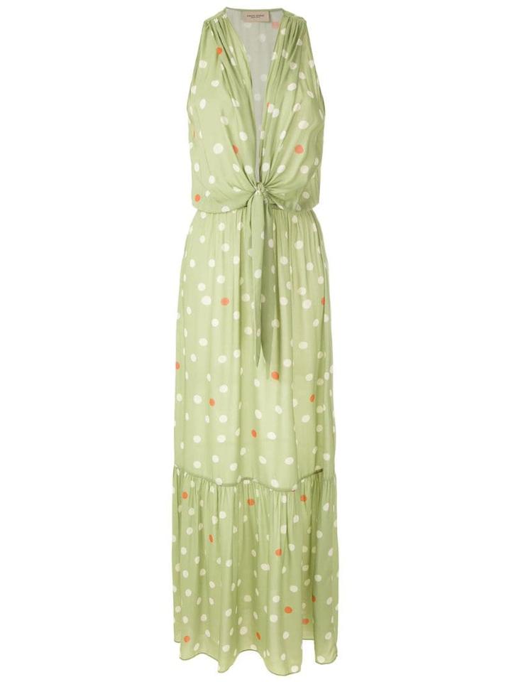 Adriana Degreas Polka Dots Maxi Dress - Green