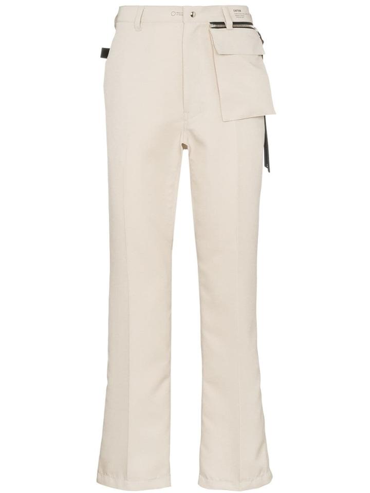 Portvel Tailored Strap Detail Trousers - Neutrals