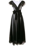 P.a.r.o.s.h. Tulle Overlay Maxi Dress - Black