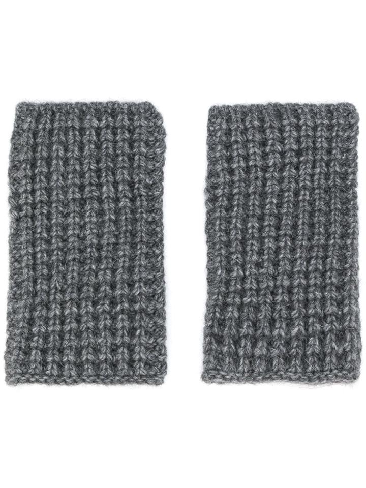 Barena Knitted Non-finger Gloves - Grey